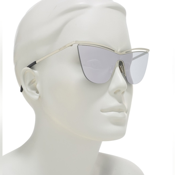 SAINT LAURENT * Women's Silver 60mm Cat Eye Sunglasses, NWT - Picture 2 of 11